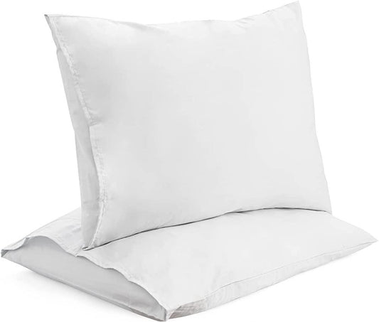 Satin 250 Thread Count Hotel Linen Pillow Case Super King Polycotton Sateen, 120 Gsm, 65 x 95 cm, Color 1 cm Stripe White