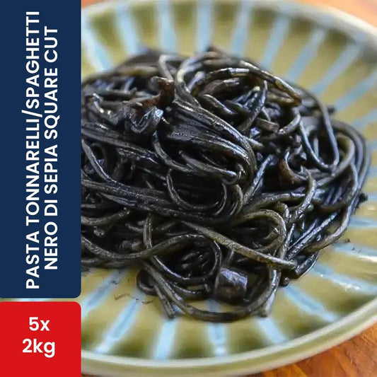 Portofino UAE Pasta Tonnarelli/Spaghetti Nero di sepia Square Cut 5 x 2 Kg - HorecaStore