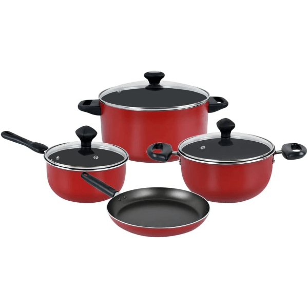 Prestige PR21568 7Pcs Aluminum Non-stick Cookware Set Induction Red