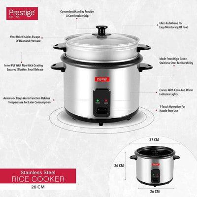 Prestige PR50310 Stainless Steel Rice Cooker 1.8L