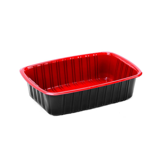 hotpack red and black base container with lid 1000 mi 300 pcs