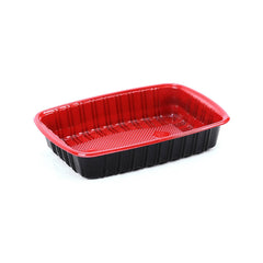 Hotpack Red and Black Base Container with Lids, 750 ml, 300 Pieces