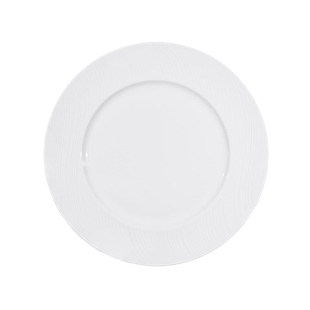 Furtino England River 23cm/9" White Porcelain Flat Plate - HorecaStore