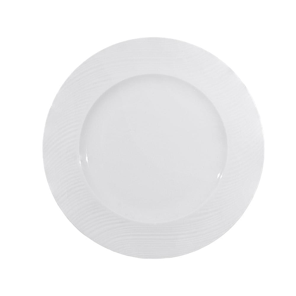 Furtino England River 25cm/10" White Porcelain Flat Plate