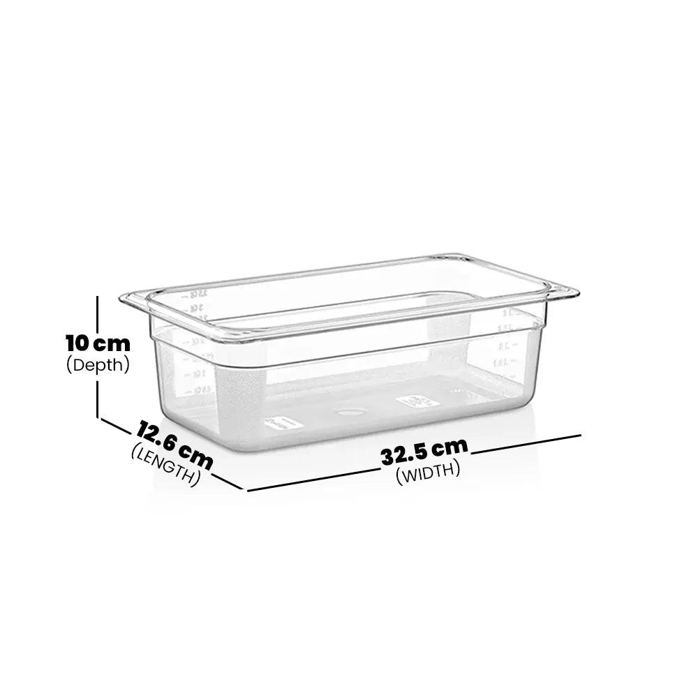 Rubber Plas Tech Polycarbonate GN 1/3 Container 10 cm deep - HorecaStore