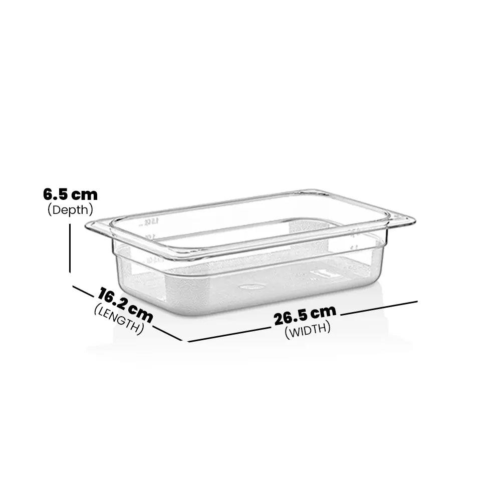 Rubber Plas Tech Polycarbonate GN 1/4 Container 6.5 cm deep - HorecaStore