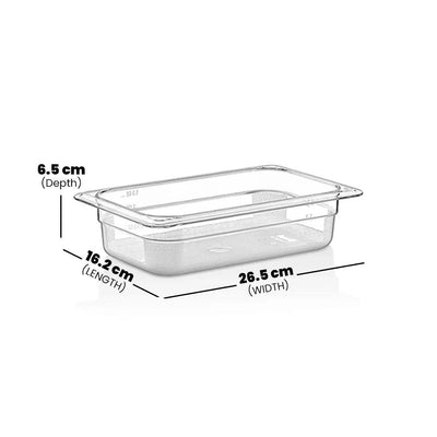 Rubber Plas Tech Polycarbonate GN 1/4 Container 6.5 cm deep - HorecaStore