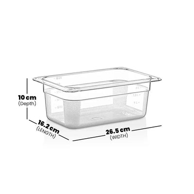 Rubber Plas Tech Polycarbonate GN 1/4 Container 10 cm deep - HorecaStore