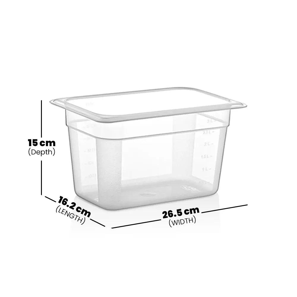 Rubber Plas Tech Polycarbonate GN 1/4 Container 15 cm deep - HorecaStore