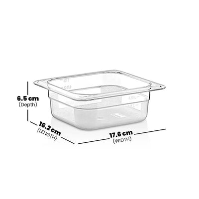 Rubber Plas Tech Polycarbonate GN 1/6 Container 6.5 cm deep - HorecaStore