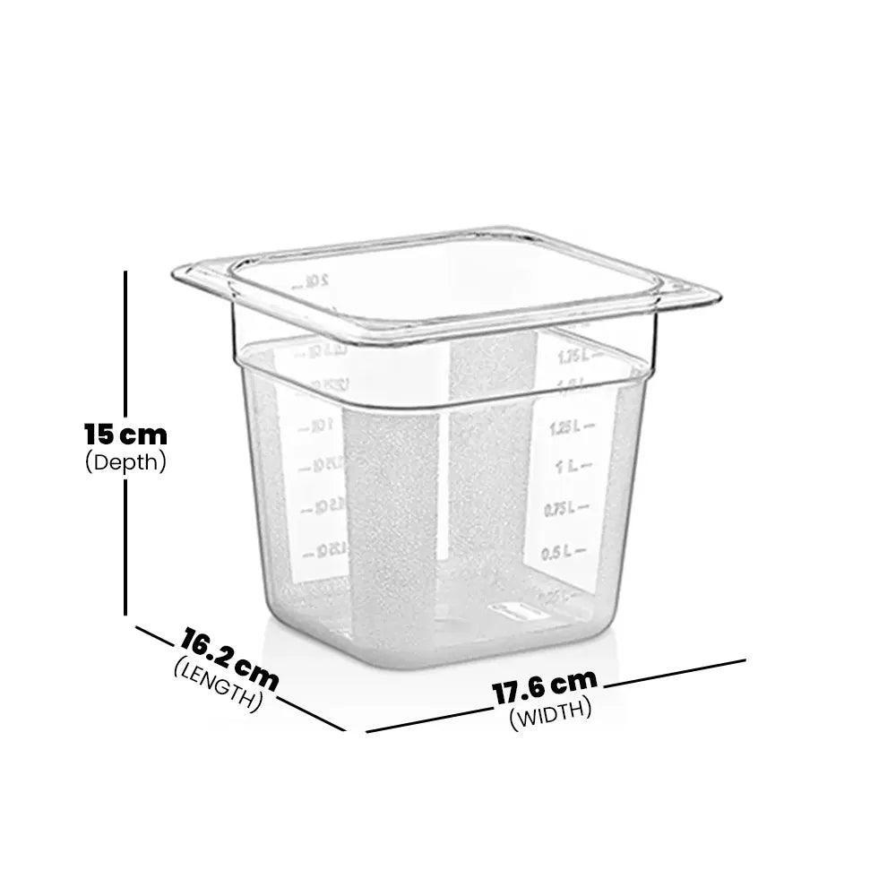 Rubber Plas Tech Polycarbonate GN 1/6 Container 15 cm deep - HorecaStore