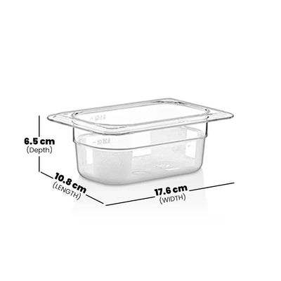 Rubber Plas Tech Polycarbonate GN 1/9 Container 6.5 cm deep - HorecaStore