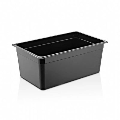 Rubber Plas Tech Black Polycarbonate GN 1/1 Container 20 cm deep - HorecaStore