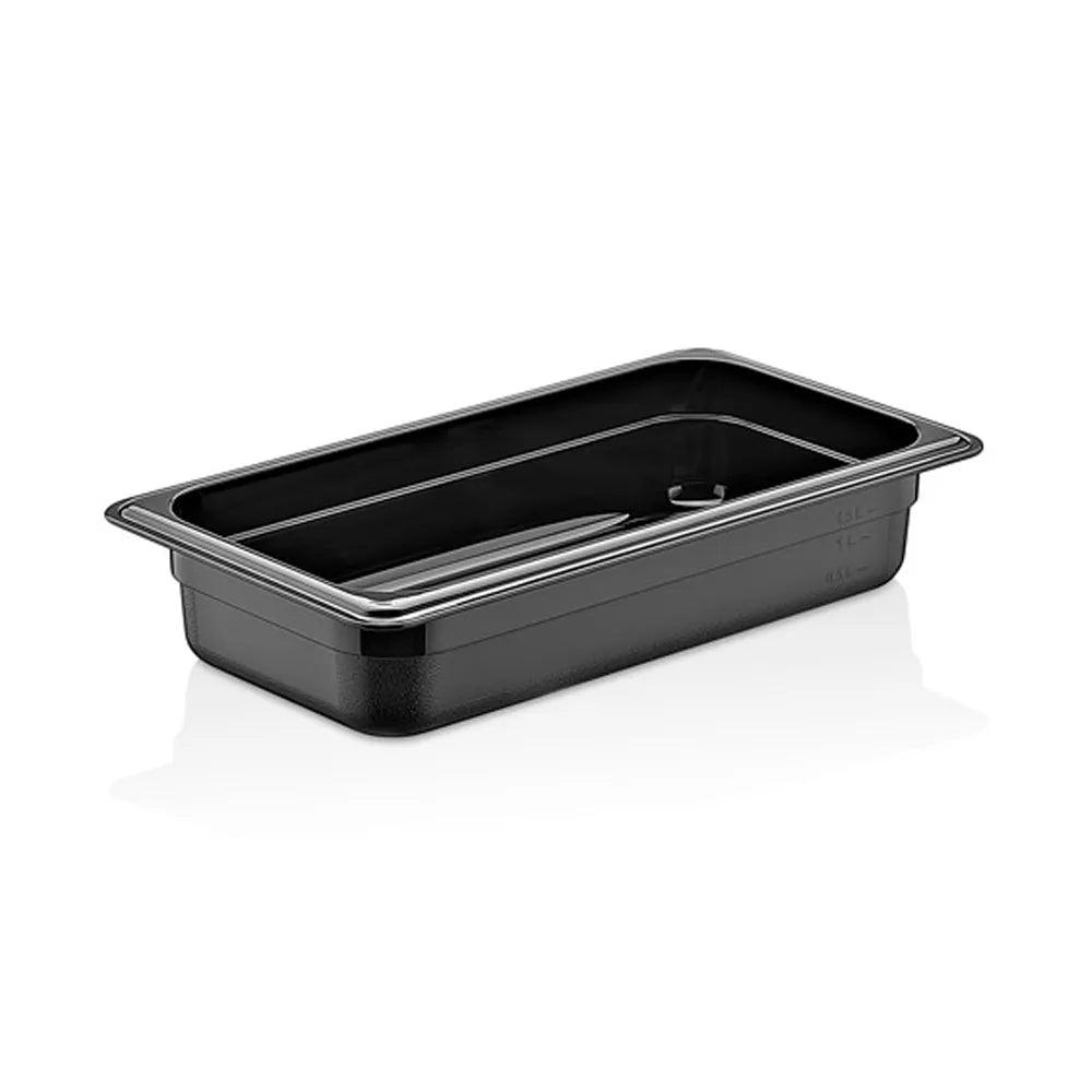 Rubber Plas Tech Black Polycarbonate GN 1/2 Container 6.5 cm deep - HorecaStore