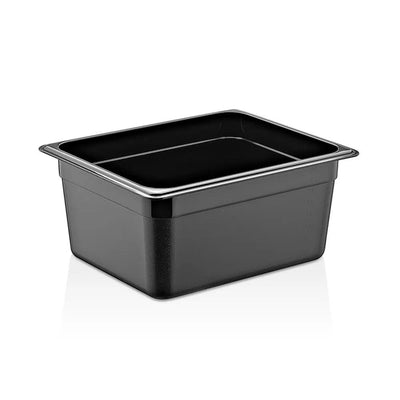 Rubber Plas Tech Black Polycarbonate GN 1/2 Container 15 cm deep - HorecaStore