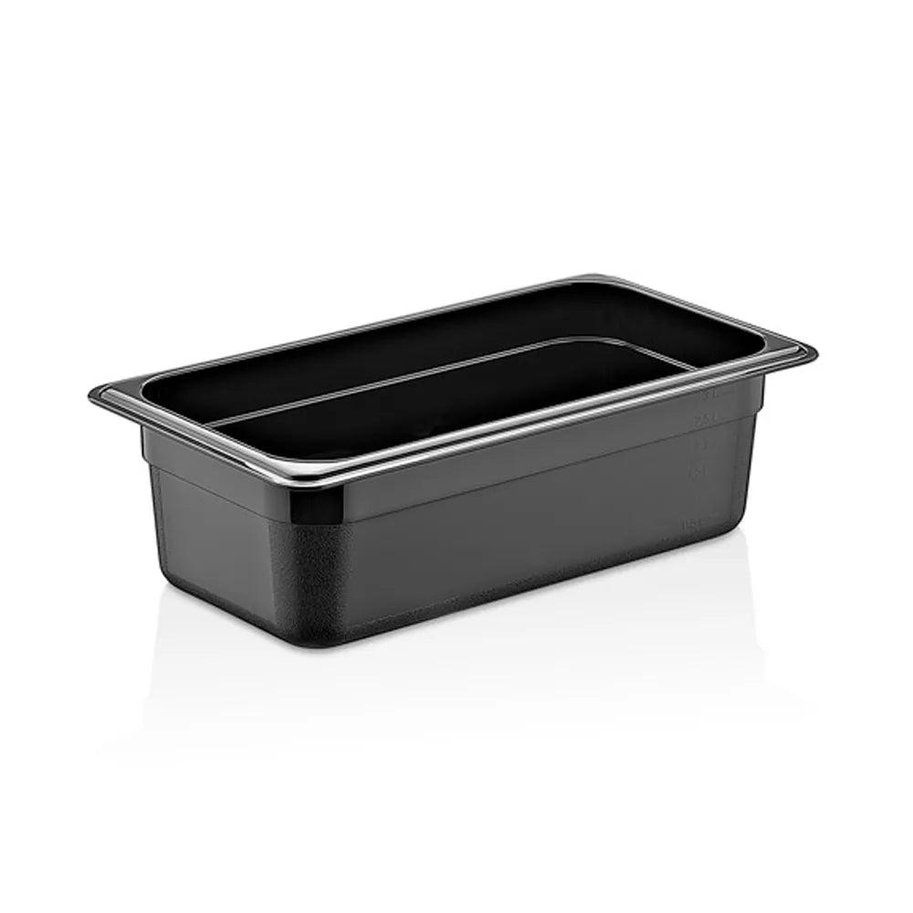 Rubber Plas Tech Black Polycarbonate GN 1/3 Container 10 cm deep - HorecaStore