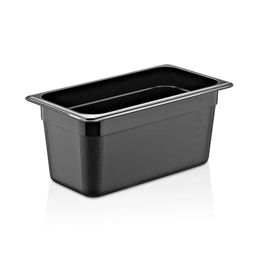 Rubber Plas Tech Black Polycarbonate GN 1/3 Container 15 cm deep - HorecaStore