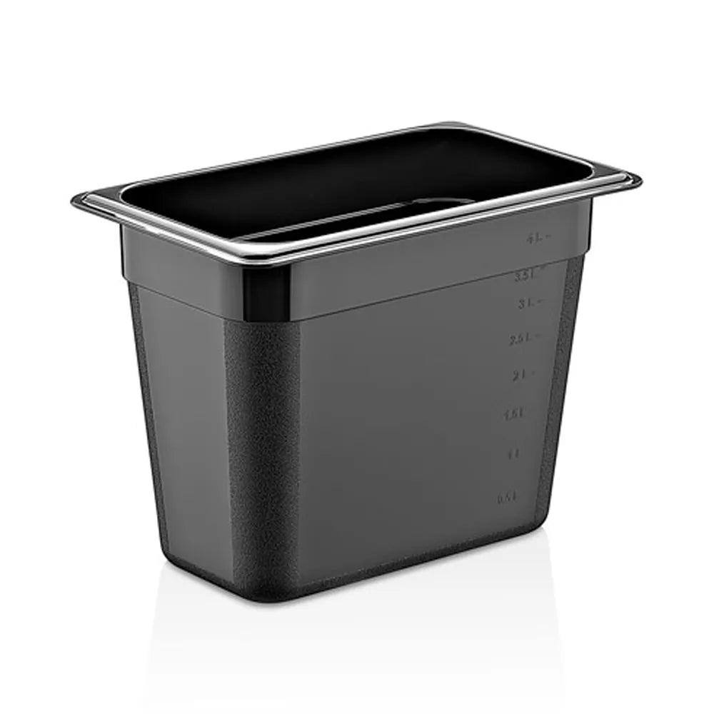 Rubber Plas Tech Black Polycarbonate GN 1/3 Container 20 cm deep - HorecaStore