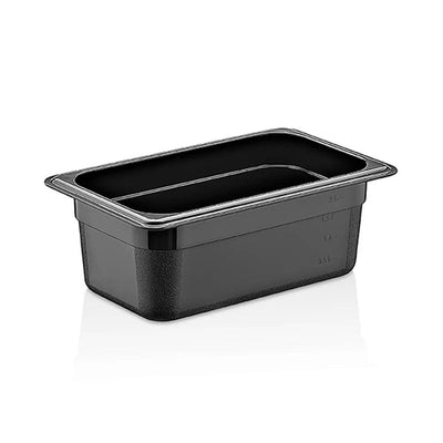 Rubber Plas Tech Black Polycarbonate GN 1/4 Container 10 cm deep - HorecaStore