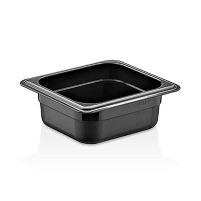 Rubber Plas Tech Black Polycarbonate GN 1/6 Container 6.5 cm deep - HorecaStore