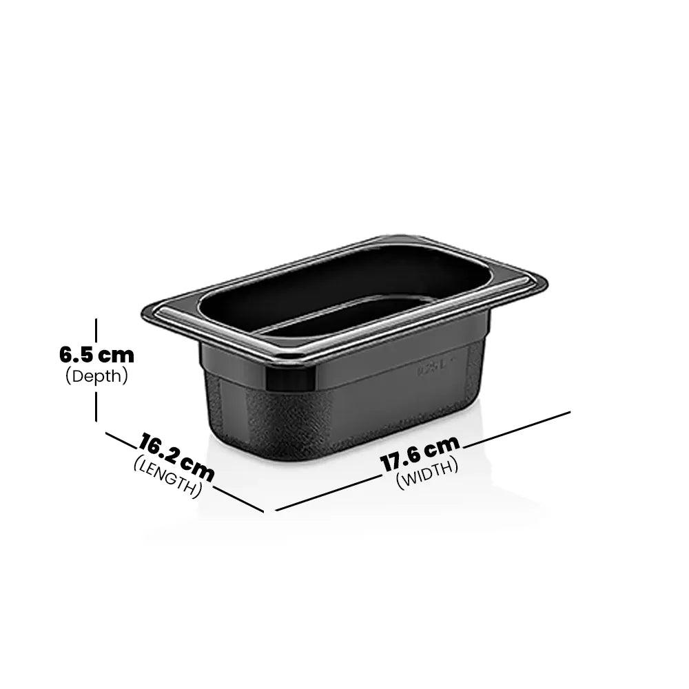 Rubber Plas Tech Black Polycarbonate GN 1/9 Container 6.5 cm deep - HorecaStore