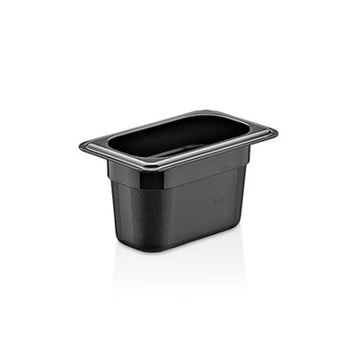 Rubber Plas Tech Black Polycarbonate GN 1/9 Container 10 cm deep - HorecaStore