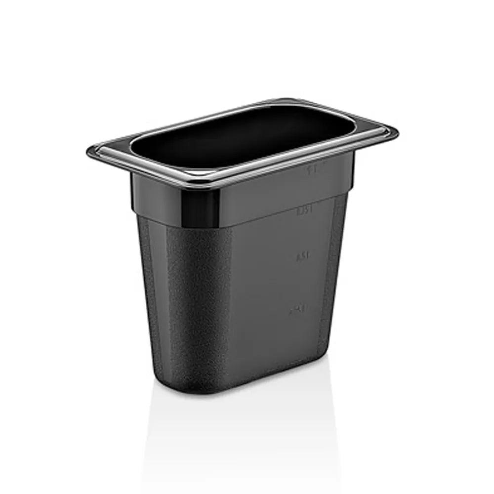 Rubber Plas Tech Black Polycarbonate GN 1/9 Container 15 cm deep - HorecaStore