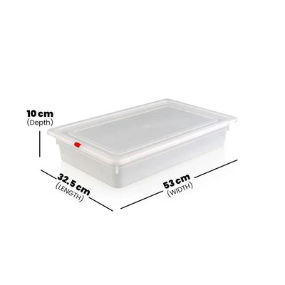 Rubber Plas Tech Polypropylene GN 1/1 Container With Lid 10 cm deep - HorecaStore