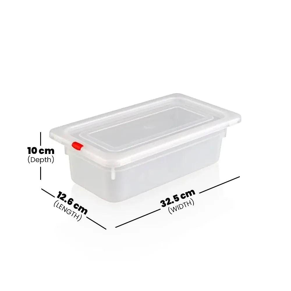 Rubber Plas Tech Polypropylene GN 1/3 Container With Lid 10 cm deep - HorecaStore