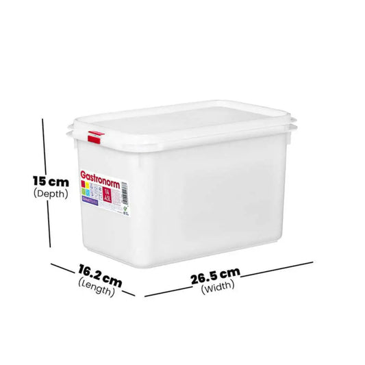 Rubber Plas Tech Polypropylene GN 1/4 Container With Lid 15 cm deep