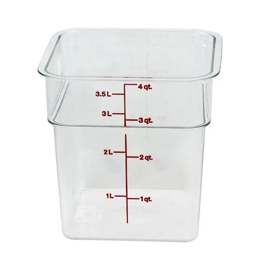 Rubber Plas Tech Polycarbonate Square Container 4 QT - HorecaStore