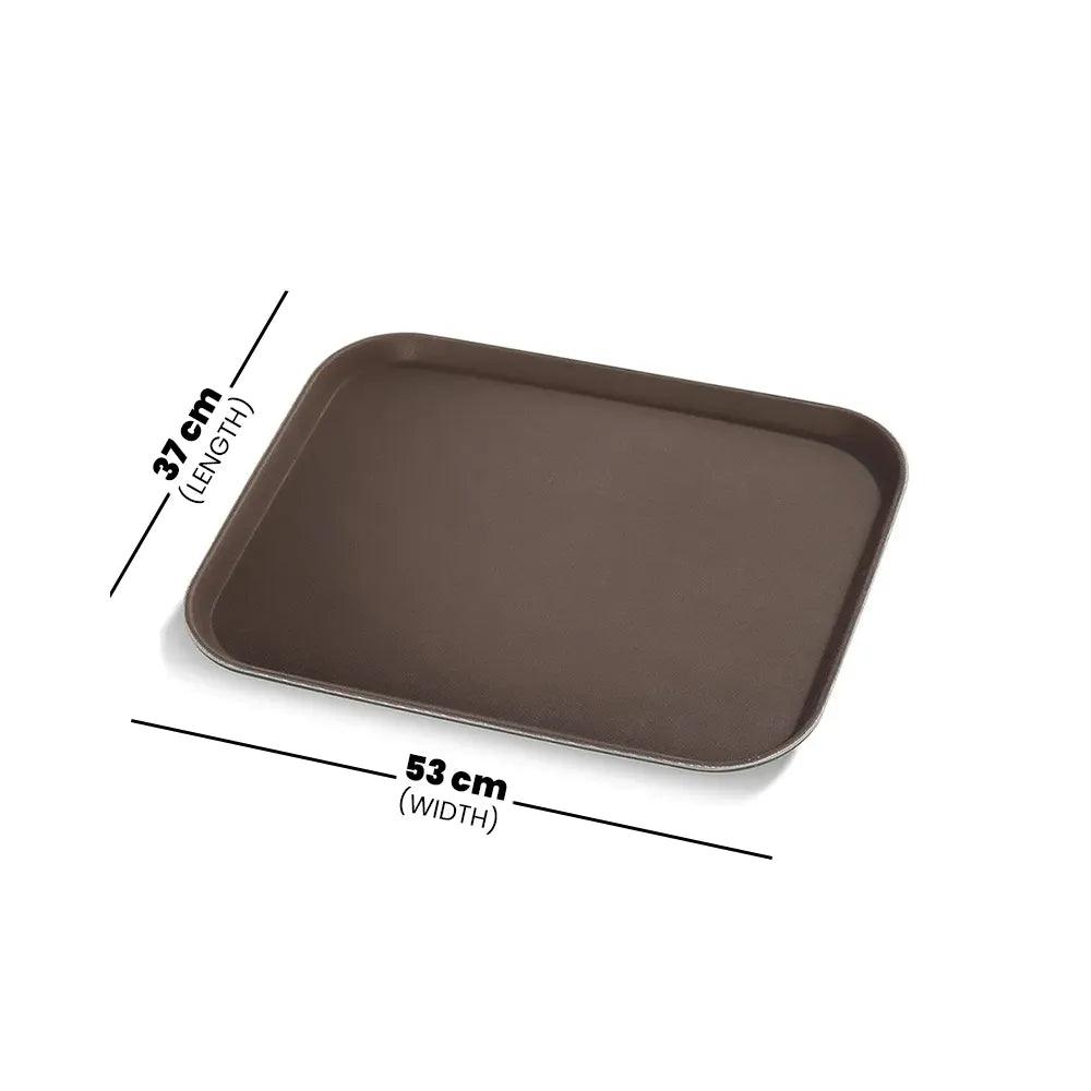 Rubber Plas Tech Brown Service Tray Plastic 53 x 37 cm - HorecaStore