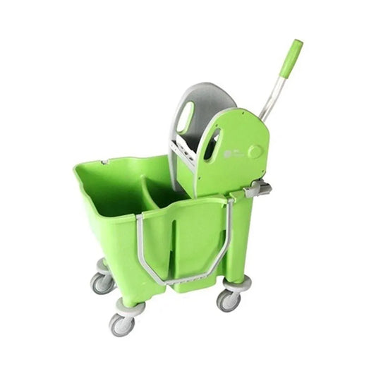 THS RSMV30 Green Double Mop Bucket Trolley 18L + 12L