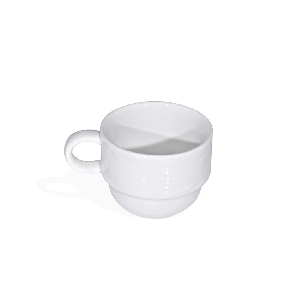 Furtino England River 20cl/7oz White Porcelain Stacking Cup - HorecaStore