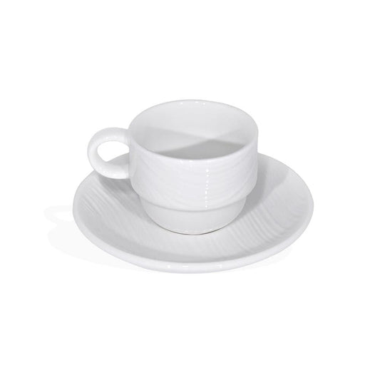 Furtino England River 20cl/7oz White Porcelain Stacking Cup - HorecaStore