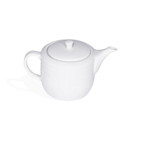 Furtino England River 40cl/13.5oz White Porcelain Teapot - HorecaStore