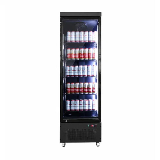 THS RBS-220H Vertical Refrigerator in Black, capacity 220L