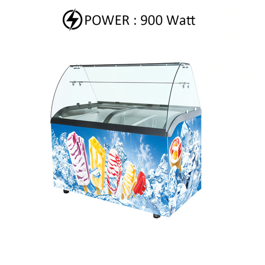 Lava Inox Ice Cream Display Freezer, 900 W, 127 x 68 x 85 cm