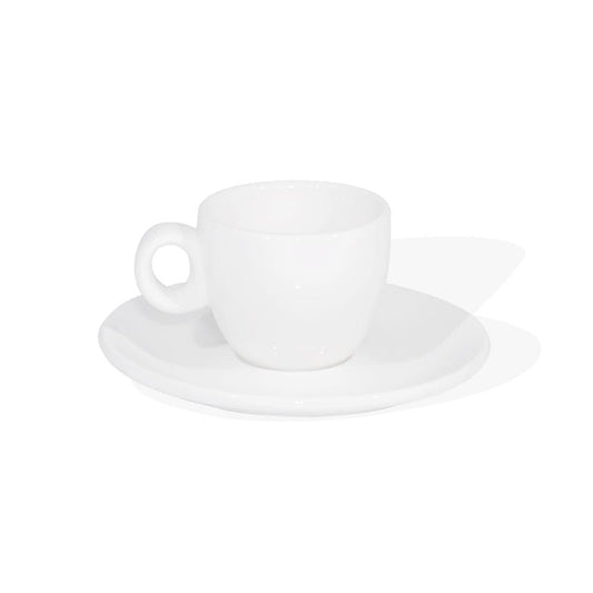 Furtino England Sphere 13cm (5'') White Porcelain Espresso Saucer - HorecaStore