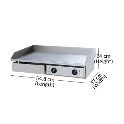 THS Electric Griddle Smooth, 4.4 kW, 73 x 47 x 24 cm