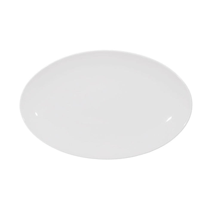 Furtino England Sphere 23cm (9'') White Porcelain Oval Plate - HorecaStore