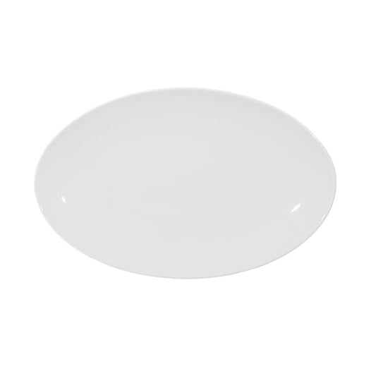 Furtino England Sphere 23cm (9'') White Porcelain Oval Plate - HorecaStore