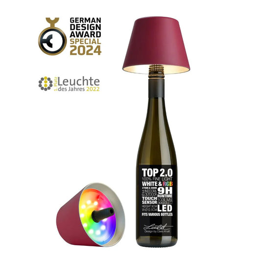 Sompex Top 2.0 Bottle Table Lamp (Matte finish), Bordeaux