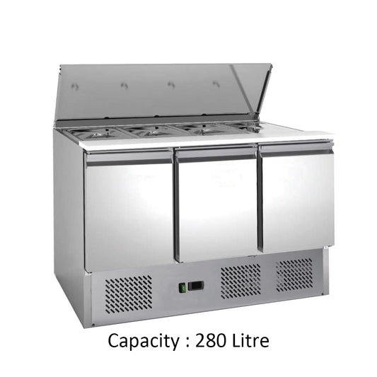 Lava Inox Salad Refrigerator, 280 L, 230 W, 136.5 x 70 x 95 cm