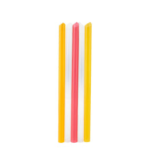 Hotpack Mixed Colors Straight Straws Clear Wrapped 1.8 cm, 100 Pcs, 24 Packet