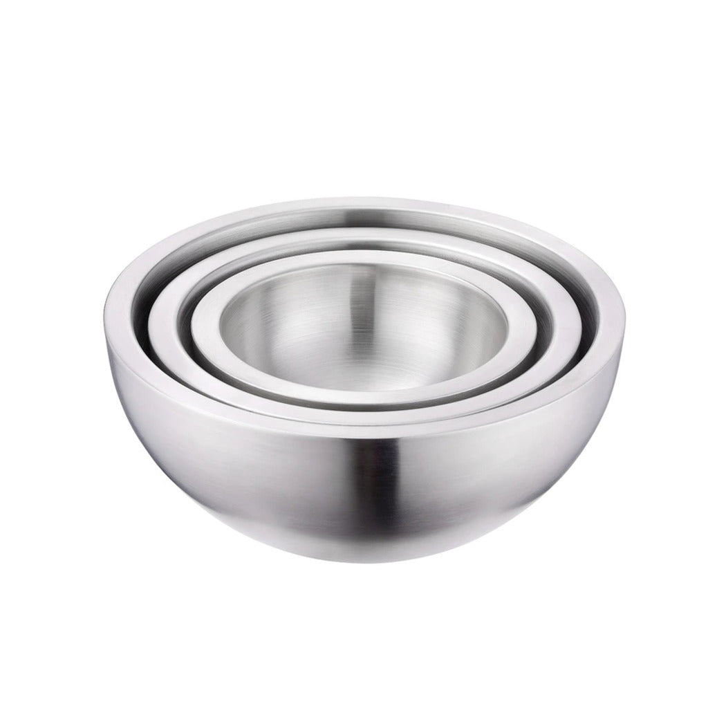 Sunnex Stainless Steel Double Wall Salad Bowl Silver, 16 Cm – Horecastore