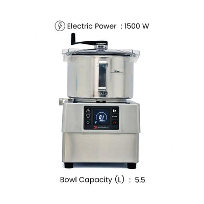 Sammic KE-5V Food-Processor Bowl Capacity 5.5 Liters 1500W - HorecaStore