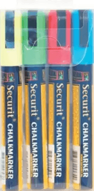 Securit SMA510-V4 Chalkmarker Blister, Multicolor, Set of 4 - HorecaStore