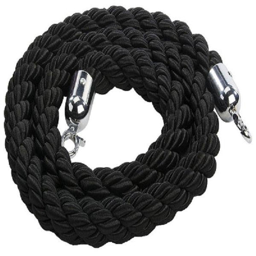 Stanchion Rope 100% Nylon, Black, With Beautiful And Elegant Appearance With Delicate Hooks And Durable Springs. Wear-resistant And Soft To The Touch.