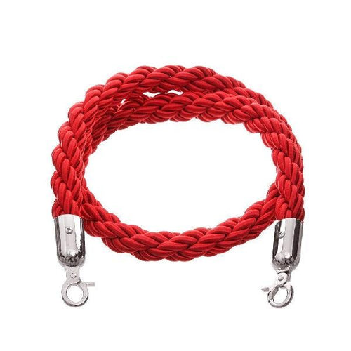 Stanchion Rope 100% Nylon, Red, With Beautiful And Elegant Appearance With Delicate Hooks And Durable Springs. Wear-resistant And Soft To The Touch.